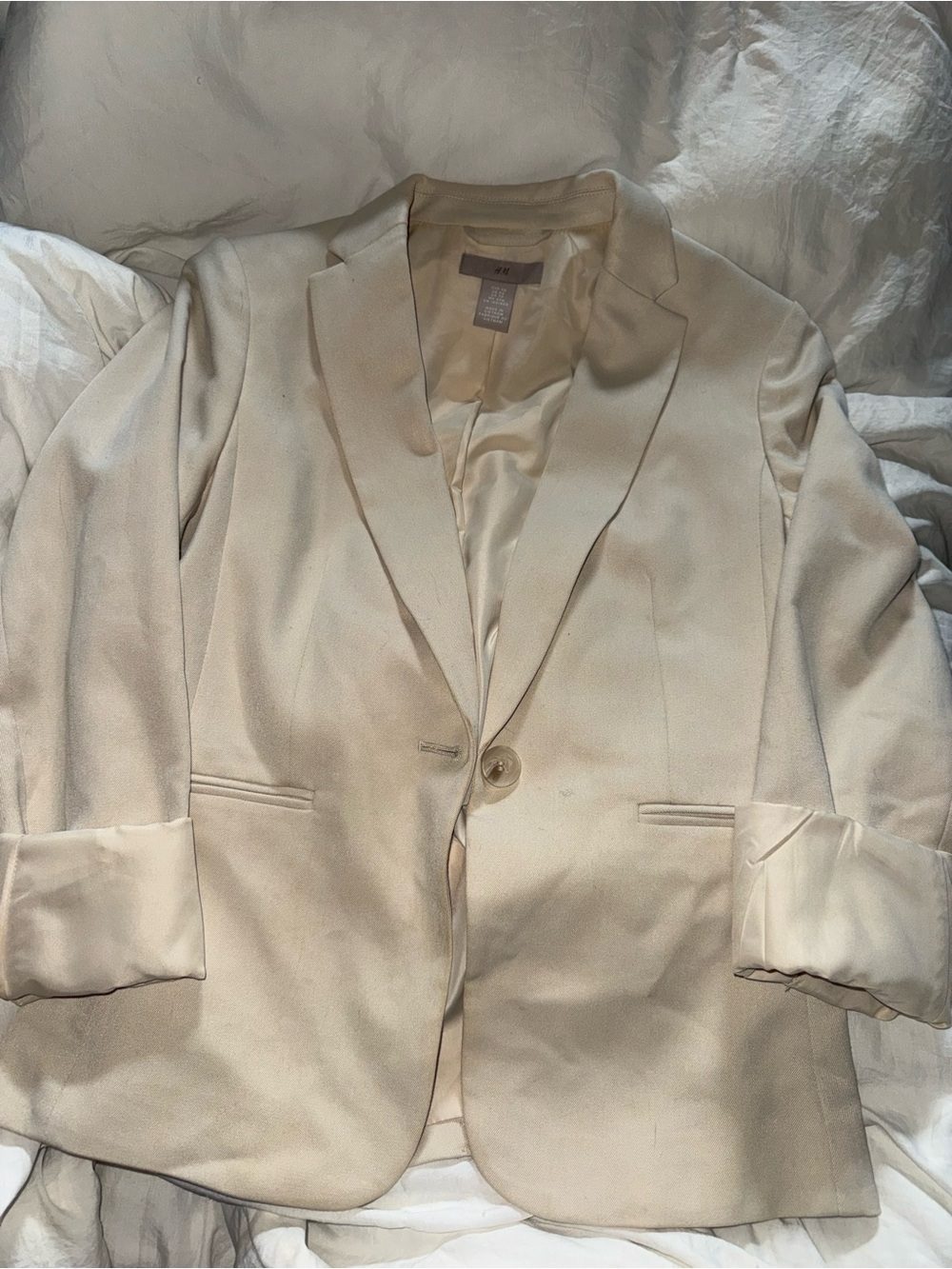 H&M Cream Single-Button Women's Blazer
